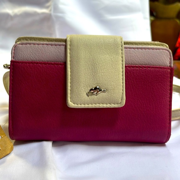 NWT tricolour leather ROOTS wallet style purse. - Picture 1 of 4